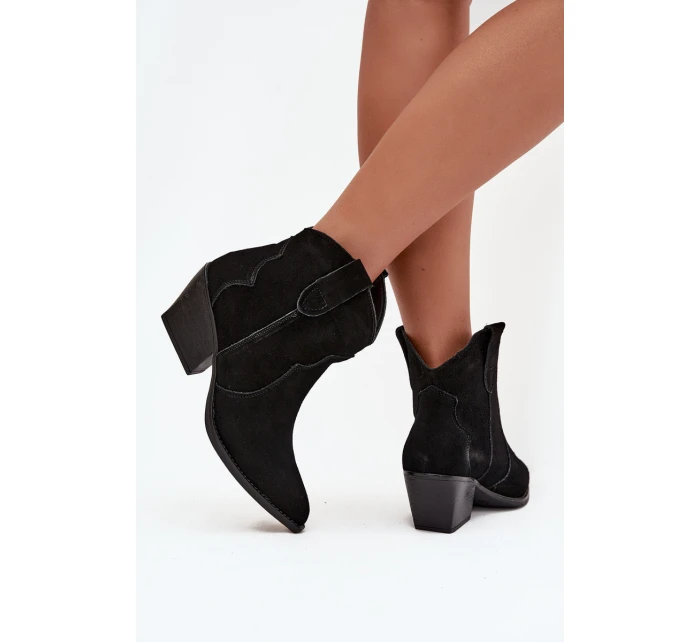 Nazouvací dámské kozačky z přírodního semiše černé model 21713735 - Boto Nazouvací dámské kozačky z přírodního semiše černé model 21713735 - Boto