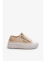 Krajkové dámské tenisky Lee Cooper béžová Krajkové dámské tenisky Lee Cooper béžová