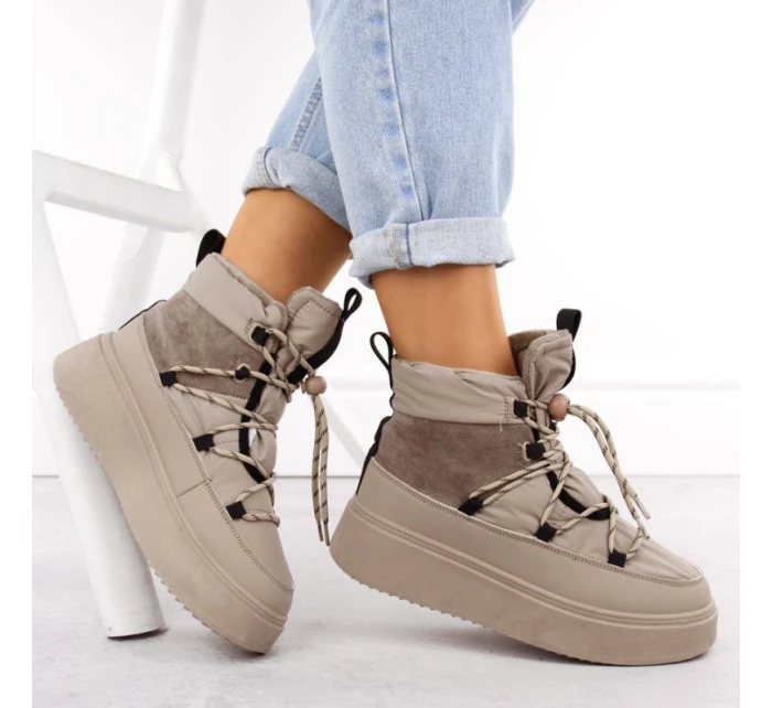 Dámské sněhule na platformě WOL280B Béžová - Potocki