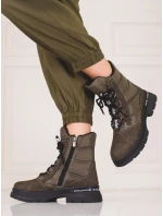 Originální zelené sněhule dámské na plochém podpatku Originální zelené sněhule dámské na plochém podpatku