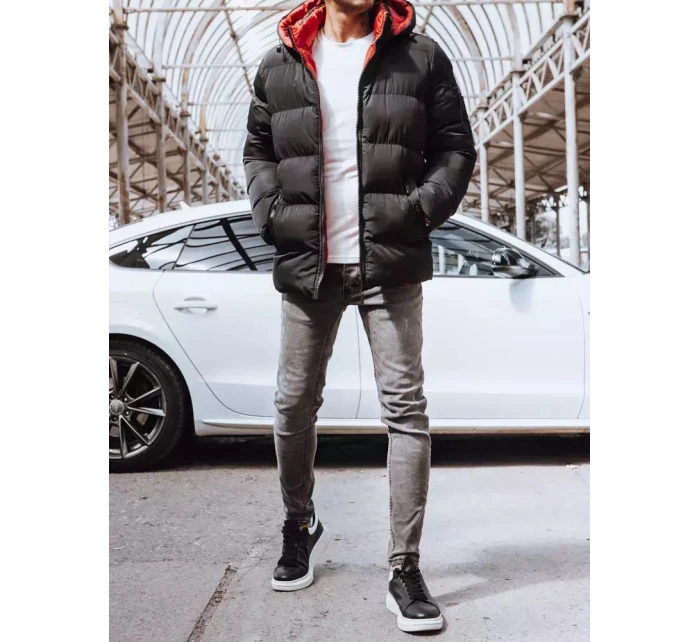 Pánská oboustranná zimní bunda černá FashionStreet TX4217 Pánská oboustranná zimní bunda černá FashionStreet TX4217