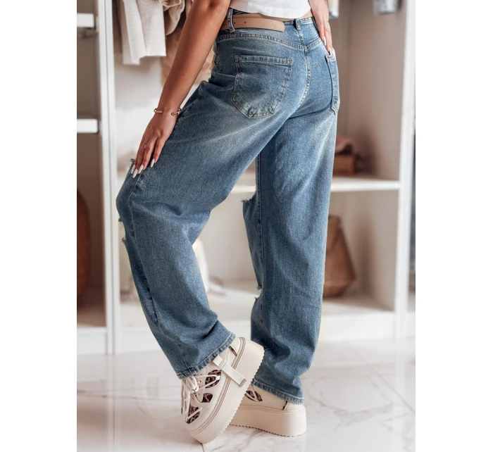 Dámské džínové kalhoty s dírami DEMARIP modré FashionStreet UY2486