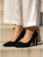 Dámské semišové lodičky na jehlovém podpatku černé FashionStreet ZY1399