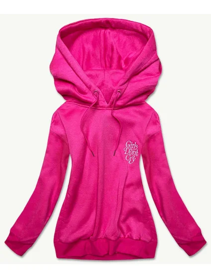 Krátká růžová dámská tepláková mikina model 16308078 - J.STYLE