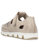 Rieker W RKR651 béžové kožené polobotky s háčkem a smyčkou