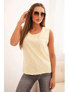 Dámská košile z bavlny střihu žlutá model 21227162 - K-Fashion