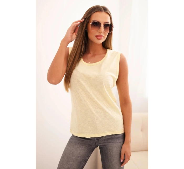 Dámská košile z bavlny střihu žlutá model 21227162 - K-Fashion Dámská košile z bavlny střihu žlutá model 21227162 - K-Fashion