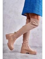 Dámské vysoké boty Béžová model 21593775 - Boto