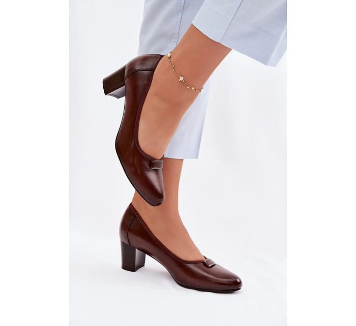 Lodičky na podpatku Vinceza 58622 Hnědé