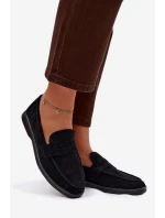 Dámské mokasíny z eko semiše – černé Renelia Dámské mokasíny z eko semiše – černé Renelia