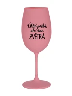 ÚKLID POČKÁ, ALE VÍNO ZVĚTRÁ - růžová sklenice na víno 350 ml
