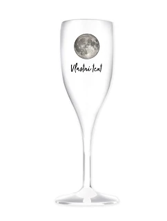 Personalizovaná nerozbitná prosecco sklenice s měsíční fází