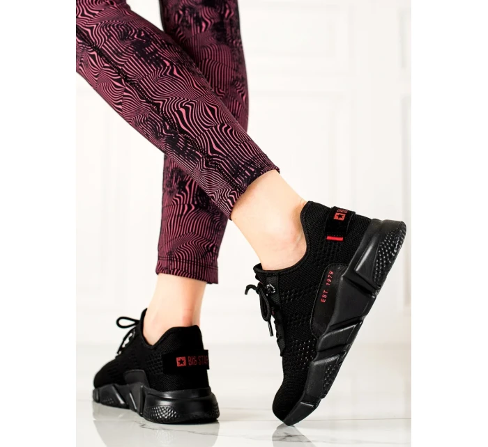 Komfortní tenisky dámské černé bez podpatku Komfortní tenisky dámské černé bez podpatku