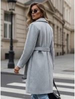Dámský jednořadový podzimní kabát SCHERMI světle šedý FashionStreet NY0668