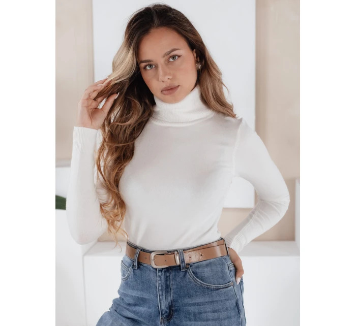 Dámský svetr s rolákem white model 21990942 - Dstreet