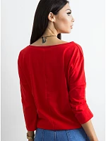 Volná halenka s vázáním ve spodní části červená (4691) Volná halenka s vázáním ve spodní části červená (4691)