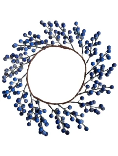 OZDOBNÝ VĚNEC Z JEŘABIN 30 CM