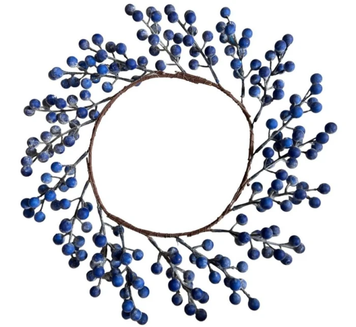 OZDOBNÝ VĚNEC Z JEŘABIN 30 CM