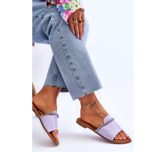 Elegantní ploché sandálky fialové model 21619499 - Boto Elegantní ploché sandálky fialové model 21619499 - Boto