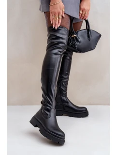 Po Kolena Na Plochém Podpatku Černé model 21681151 - Boto