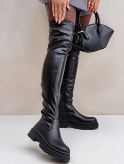 Po Kolena Na Plochém Podpatku Černé model 21681151 - Boto