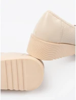 Zajímavé  polobotky dámské hnědé na klínku