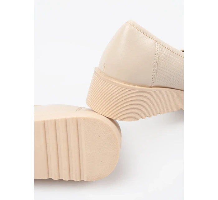 Zajímavé  polobotky dámské hnědé na klínku