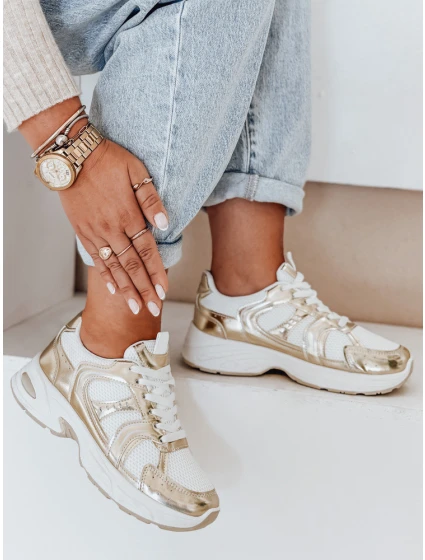 Dámské tenisky s plochou podrážkou GLISSWALK gold FashionStreet ZY1002