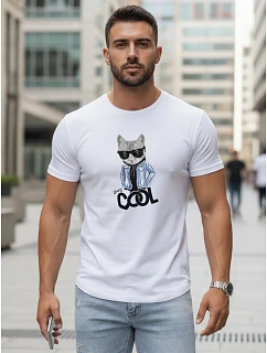 Pánské tričko Stay COOL s potiskem bílé FashionStreet NX5018R