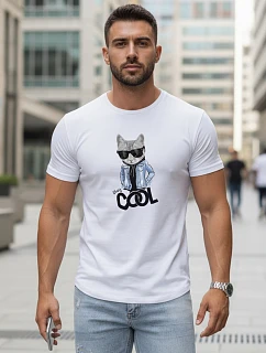 Pánské tričko Stay COOL s potiskem bílé FashionStreet NX5018R