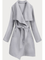 Šedý minimalistický dámský kabát 1 (747ART)