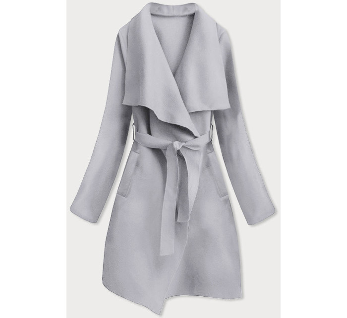 Šedý minimalistický dámský kabát 1 (747ART)