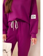 Sada mikina + kalhoty máslová tmavě fialová