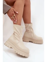 Boty Na Masivní Platformě Eko Kůže Béžové model 21706981 - Boto Boty Na Masivní Platformě Eko Kůže Béžové model 21706981 - Boto