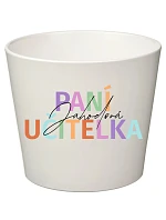 Bílý keramický květináč pro paní učitelku/pana učitele - velký Bílý keramický květináč pro paní učitelku/pana učitele - velký