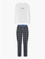 Pánský pyžamový set - NM2184E 1MT - bílá/modrá - Calvin Klein
