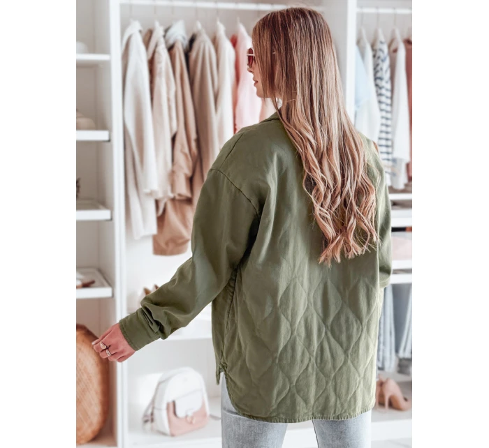 Dámská přechodná košilová bunda oversize KOSMOJACK khaki FashionStreet TY4840 Dámská přechodná košilová bunda oversize KOSMOJACK khaki FashionStreet TY4840