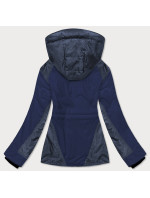 Tmavě modrá/melanžová dámská zimní lyžařská bunda (b2356)