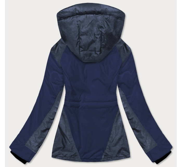 Tmavě modrá/melanžová dámská zimní lyžařská bunda (b2356)
