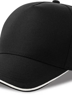 Atlantis Headwear Recy Five Piping 5 panelová sandwich kšiltovka 33.0282 black/white
