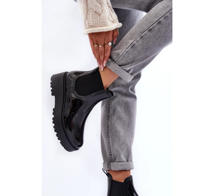 Lakované Kalhoty Boty Na Platformě Big Star model 21635193 Černé - Big Star Shoes Lakované Kalhoty Boty Na Platformě Big Star model 21635193 Černé - Big Star Shoes