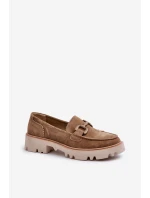 Dámské semišové mokasíny s ozdobou D&A TW117 hnědé Dámské semišové mokasíny s ozdobou D&A TW117 hnědé