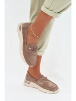 Polobotky z přírodního semiše béžové Selorette