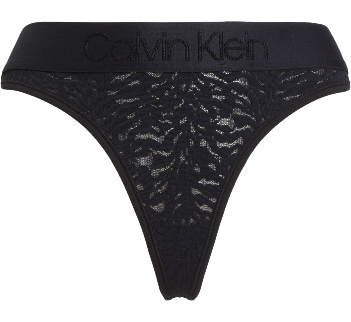 Dámská tanga Lace Thong Intrinsic 000QF7287EUB1 černá - Calvin Klein
