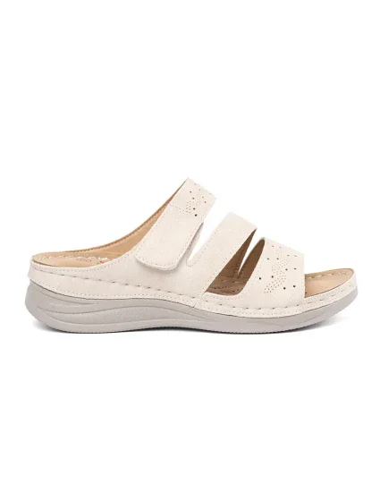 Módní dámské  nazouváky Jasnobeżowy na klínku