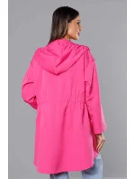 Růžový tenký asymetrický dámský přehoz přes oblečení model 18001565 - S'WEST Růžový tenký asymetrický dámský přehoz přes oblečení model 18001565 - S'WEST