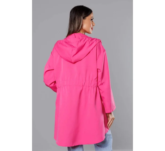 Růžový tenký asymetrický dámský přehoz přes oblečení model 18001565 - S'WEST Růžový tenký asymetrický dámský přehoz přes oblečení model 18001565 - S'WEST