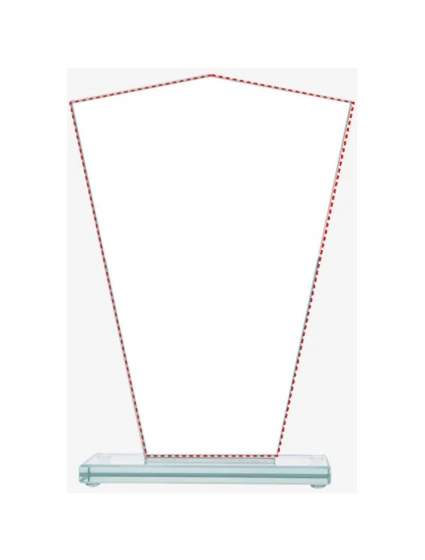 Skleněná trofej s matným podstavcem