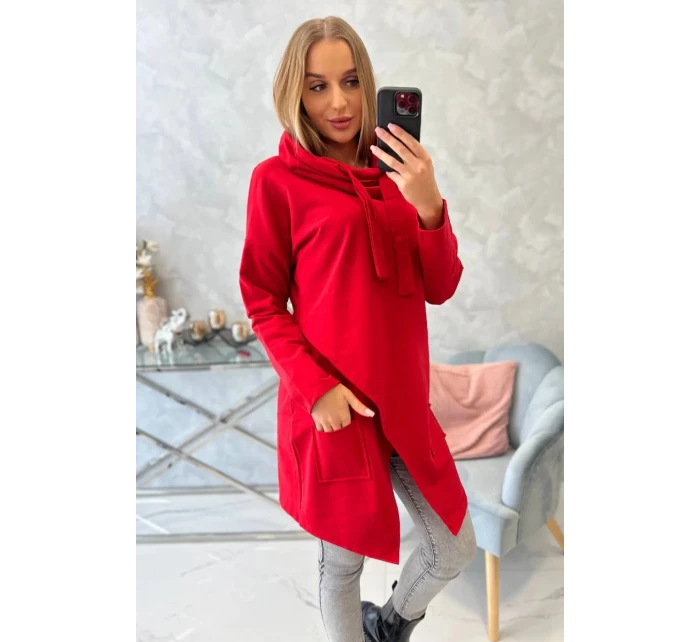 Červená tunika nadměrné velikosti s model 18743732 přední částí - K-Fashion Červená tunika nadměrné velikosti s model 18743732 přední částí - K-Fashion