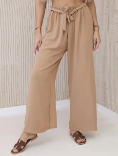 Kalhoty s širokým pasem velbloud
